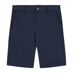 NWT Boys’ 7 IZOD Flat Front Chino Shorts Navy Blue School Uniform New Stretch